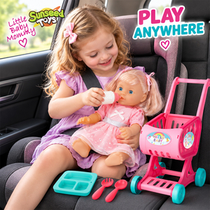 Juego de Muñecas Sunseed de 12 Pulgadas para Niñas, Juego de Imitación con Carrito de Compras y Accesorios para Alimentar, para Niñas Pequeñas - Product Image 2