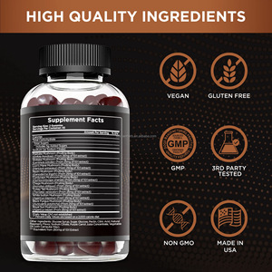 OEM ODM Vegan Cordyceps Reishi leoni criniera Chaga miscela di funghi commestibili Gummies integratore cerebrale - Product Image 5