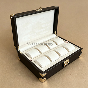 Caja y estuche de almacenamiento de relojes de marca directo de fábrica para hombre, organizador de relojes de lujo con 8 ranuras y logotipo personalizado para relojes de marcas famosas - Product Image 4