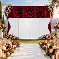 Mur de toile de fond de mariage sur mesure, blanc, avec panneaux ondulés 3D sculptés, modulaires, pour cérémonie, hôtel, banquet, photomaton