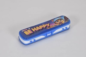 Boîte à crayons MINI Vikas X bleue, design compact et élégant, fermeture sécurisée, pour les fournitures scolaires des enfants, vente en gros - Product Image 2