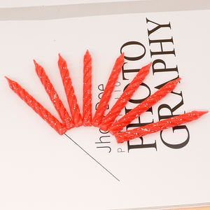 Горячая распродажа: 10 шт. красных свечей-спиралей с блестками для украшения торта, аксессуары для дня рождения - Product Image 3