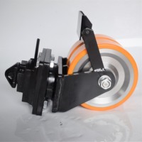 Roue de chariot robuste de 10 pouces, roue double en PU avec verrouillage par torsion, capacité de 5 à 20 tonnes avec frein