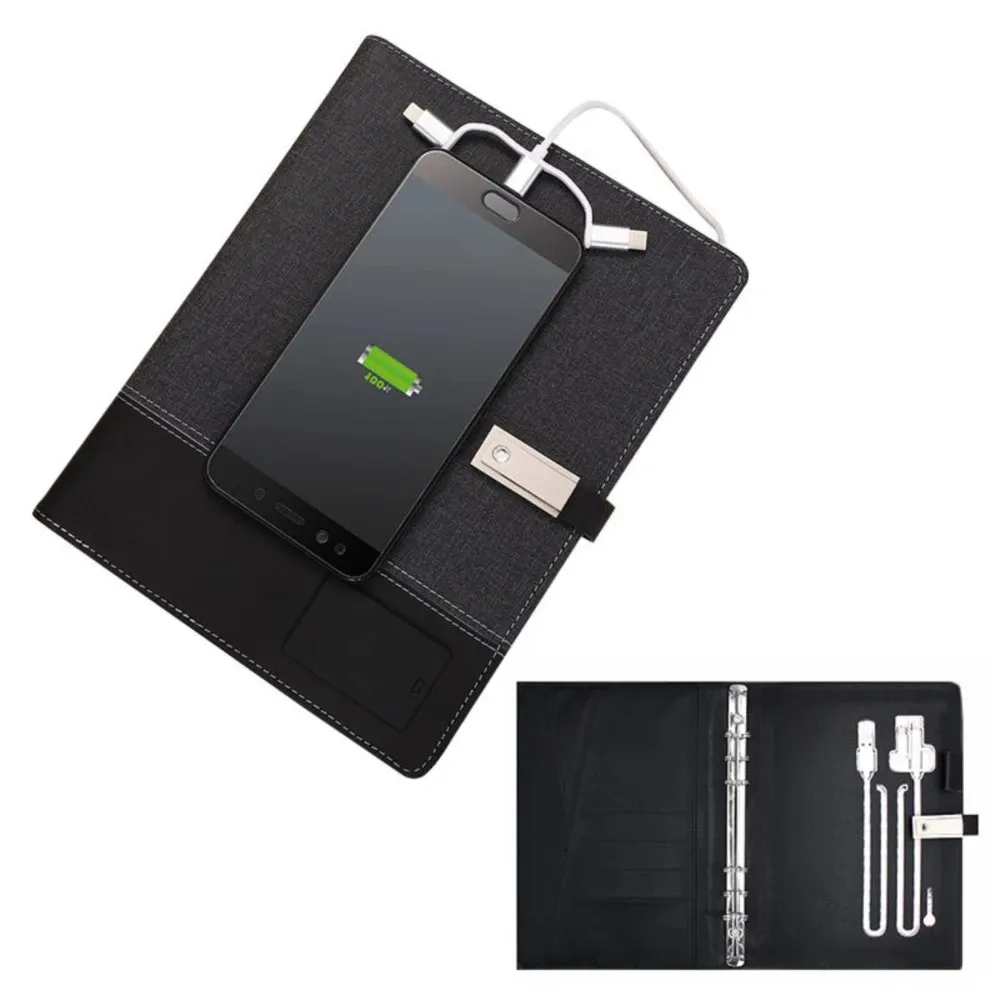 Corporate Gifts Electronic Diary 2023 Smart Power bank Notebook with Wireless Charger Usb