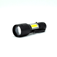 Mini lampe torche LED rechargeable, zoomable, pour extérieur, alimentée par piles 14500/AA, lampe torche tactique mini LED avec clip de poche