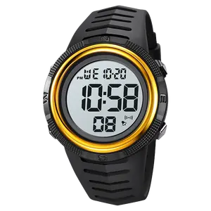 ساعة SKMEI 2148 الرياضية الرقمية الإلكترونية للرجال ساعة كاجوال مستديرة مضادة للماء بتصميم كلاسيكي مزودة بإضاءة ليد