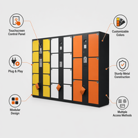Système de casiers électroniques intelligents avec écran tactile, contrôle d'accès, armoire composite multi-portes pour salle de sport, campus, hôtel