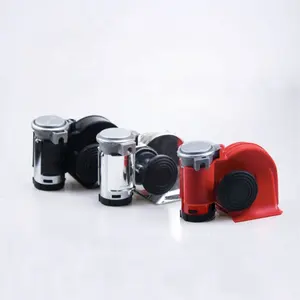 12V/24V Dual Tone Compact Air Horn Siren Electric Trumpet PumpためCar Truck Train