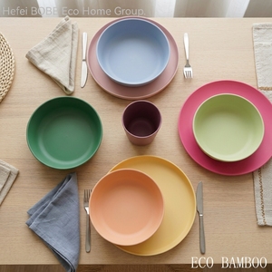 Juego de Vajilla Infantil Ecológico de PLA, RPET, Bambú y PP, Plato, Tazón y Vaso con Tapa, Libre de BPA, Vajilla de Silicona para Bebés - Product Image 3