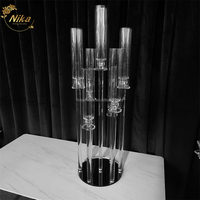 NIKA Vente en gros, chandelier de 90 cm de haut, 7 bras, cristal de verre, candélabre, centre de table de mariage, chandelier
