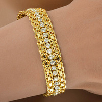 Bracelet vintage hip-hop en cuivre avec boucle marin exagérée, unisexe, trois couches, bijoux de main simples et tendance