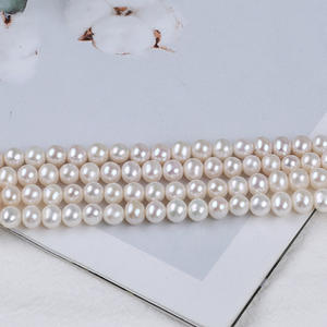 Perles d'eau douce baroques en gros, 5-6 mm, blanches, naturelles, pour la fabrication de bijoux, accessoires en vrac, provenance de Zhuji - Product Image 4