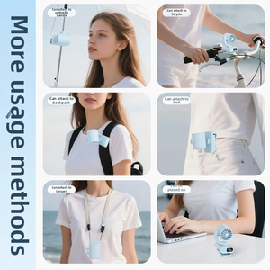 Mini ventilateur rechargeable à clipser pour le cou, pour poussette, sac à dos, <span class=keywords><strong>vélo</strong></span>, ceinture, voyage en plein air, ventilateur silencieux et compact - Product Image 2
