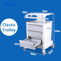 Chariot mobile de clinique médicale avec roues, chariot d'instruments pour laboratoire dentaire