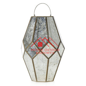 Lanterne suspendue décorative marocaine pour la décoration de mariage et la décoration de la maison, lampe suspendue en verre antique - Product Image 6