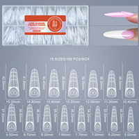 Nouveau Kit de 150 Moules en Gel X pour Extensions d'Ongles Françaises, Construction Rapide, Ligne Intelligente, Couverture Complète, Ongles Longs, Doubles Formes en Plastique