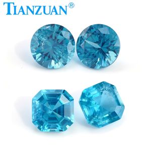 พลอยแซฟไฟร์สังเคราะห์สีอะความารีนทรงธรรมชาติ  พร้อมคริสตัลภายใน - Product Image 1