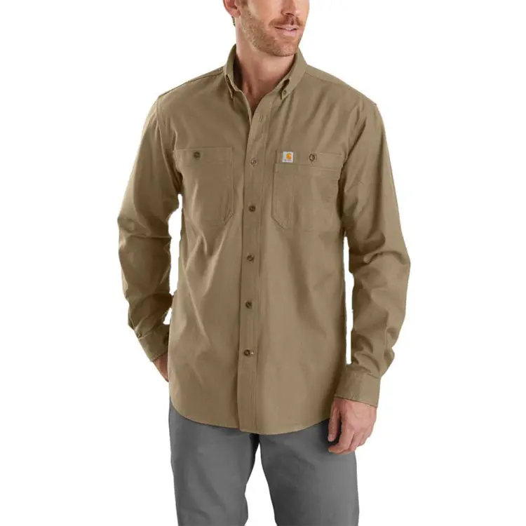 Factory Supply Long Sleeve Shirt Flame Retardant Khaki Shirt