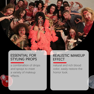 Dowmoo Halloween Set de 3 pièces Peinture lavable Sang artificiel <span class=keywords><strong>Maquillage</strong></span> réaliste à effets spéciaux pour film d'<span class=keywords><strong>horreur</strong></span> Vidéo - Product Image 2