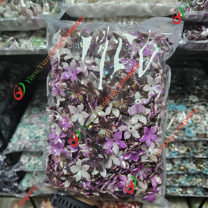 Trung Quốc <span class=keywords><strong>redbud</strong></span> để lại với lỗ Bead hai màu gradient hoa Acrylic hạt đối với trang sức làm - Product Image 4