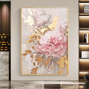 Hand Painted Peony Oil Painting Metal <b>Frame</b> Modern Living Room Wall Art <b>Large</b> Size Decorative Canvas Artwork - Product Image 3