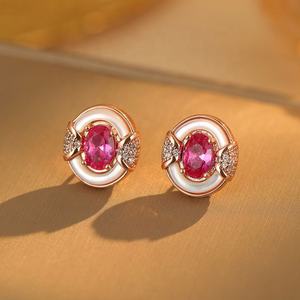 Fritillaria ธรรมชาติสีขาวทับทิมต่างหูเพทายสีแดงย้อนยุคหรูหราทันสมัยชุบทองอเนกประสงค์ทันสมัยทันสมัยทันสมัยทันสมัยทันสมัย - Product Image 6