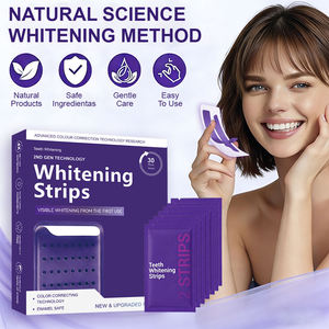 Bandes blanchissantes violettes pour les dents, éliminent en douceur les taches jaunes, éclaircissent les dents, protection non sensible, menthe, patchs blanchissants pour les dents - Product Image 5