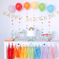 Lot de 5 franges en papier de soie DIY pour décoration murale de mariage, anniversaire, fête prénatale, Halloween, Nouvel An, Pâques