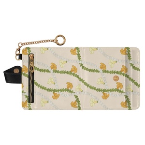 Hawaiian Puakenikeni Lei Flower Pikake Credit Card <b>Wallet</b> Zipper Card Holder Women's RFID Blocking <b>Small</b> Leather <b>Wallets</b> - Product Image 2