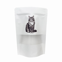 Pochette refermable en papier kraft écologique, étanche, avec fenêtre thermoscellable en PE et PET, pour aliments pour animaux, haricots, noix, sucre