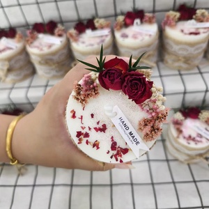 Tùy Chỉnh Handmade Khô Hoa Nến Sáp Đậu Nành Thơm Pillared Nến Cho Sinh Nhật Giáng Sinh Valentine Món Quà Ngày - Product Image 1
