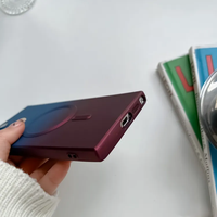 Étui de téléphone magnétique sans fil à dégradé de couleurs arc-en-ciel, coque en silicone TPU pour Samsung S21 S22 S23 S24 Plus Ultra