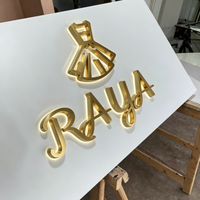 Enseigne LED acrylique 3D personnalisée rétroéclairée, lettres LED 3D, décoration intérieure/extérieure pour magasin, bureau, éclairage de fête