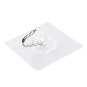 Transparent <b>Adhesive</b> Wall <b>Hook</b> With Flower Base For Kitchen Bathroom Storage - Product Image 5