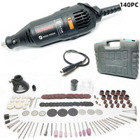 Kit d'outils rotatifs multifonctionnels 140-en-1 - Meuleuse électrique avec contrôle de vitesse, meuleuse électrique miniature 130W