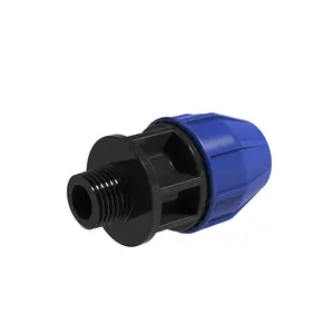 PP Compression fittings plastic male Adaptor with threaded