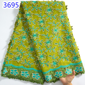 Phi bông vải ren với <span class=keywords><strong>3D</strong></span> hoa 2024 bán Hot Thụy Sĩ Voile Nigeria đá bông ren cho phụ nữ sang trọng dresses3695 - Product Image 6