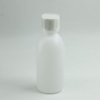 Botella de Plástico HDPE de 250 ml (8 oz) para Envasado de Soluciones Orales, con Tapa Blanca CRC, para Jarabes Farmacéuticos, Toseina 2 mg/ml, Producto Más Vendido