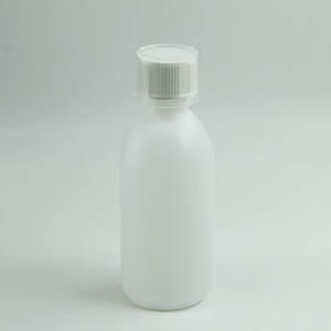 Botella de Plástico HDPE Vacía de 250 ml (8 oz) para Soluciones Orales Farmacéuticas, Toseina 2 mg/ml, con Tapa Blanca CRC, Superventas - Product Image 2