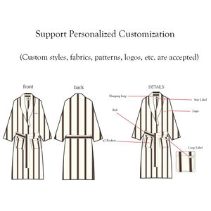 <span class=keywords><strong>Accappatoio</strong></span> <span class=keywords><strong>Unisex</strong></span> di Lusso Personalizzato a Righe con Cappuccio in 100% Cotone per Hotel - Product Image 6