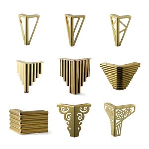 רגלי ספה מודרניות בציפוי כרום להחלפת תמיכת ספה רגלי מתכת רגלי ארון ריהוט רגלי פרח חלול זהוב - Product Image 4