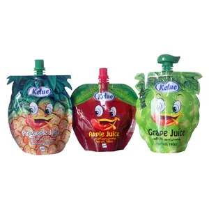 Wholesale Drink Pouches Packaging Material With Inner Straw Pouch Aluminum Plastic Bag Spout Stand Up Pouch