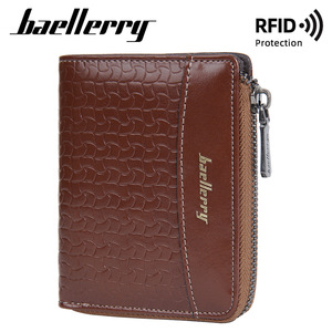Baellerry Men's Short <b>Wallet</b> Black <b>RFID</b> Protection Zipper <b>Wallet</b> Everyday Use - Product Image 5