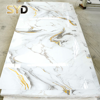 Panneau mural en PVC marbré, revêtement UV, motif pierre brillant, pour espaces résidentiels, commerciaux et hôteliers