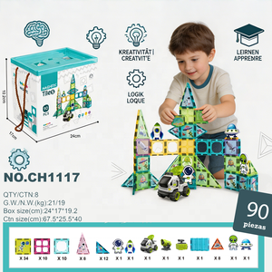 Tuiles magnétiques pour fenêtre sur le thème <span class=keywords><strong>de</strong></span> l'espace, blocs <span class=keywords><strong>de</strong></span> <span class=keywords><strong>construction</strong></span> <span class=keywords><strong>de</strong></span> 7,5 cm, jouet éducatif STEM, apprentissage créatif DIY, vente en gros avec boîte <span class=keywords><strong>de</strong></span> rangement - Product Image 3