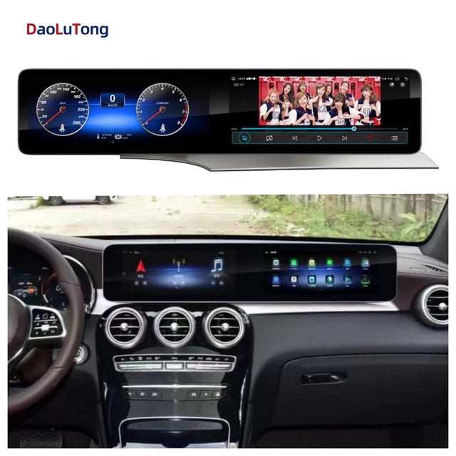 Car DVD Player GPS Navigation Android Radio Dual Screen Interactive Carplay Screen for Mercedes-benz C-class W205/GLC 2015-2022