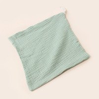 Pure Cotton Double-Layer Muslin Eco-friendly Baby Gauze Face Towel Hanging Rope Soft Small Square Towel Home Printed