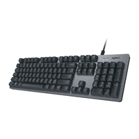 Teclado USB con Cable Logitech K840, Silencioso, Táctil, con Interruptores Romer G de Bajo Ruido, 104 Teclas, Panel Numérico, Aluminio Anodizado, para Oficina y Hogar