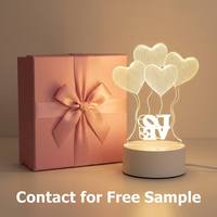 Nueva Lámpara de Noche Acrílica Creativa en Blanco, con Superficie para Escribir, para Cama o Escritorio, 3D, DIY, con Tablero de Notas LED y Bolígrafo