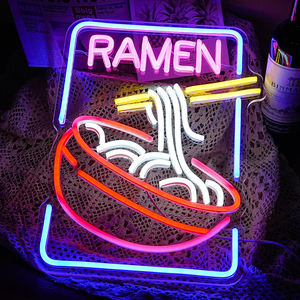 Giao Hàng Nhanh Chóng Ramen Mì LED Đèn Neon Tường Trang Trí Nội Thất Neon Ánh Sáng up Dấu Hiệu Màu Neon Dấu Hiệu Cho Nhà Hàng Ramen Cửa Hàng Cửa Sổ - Product Image 1
